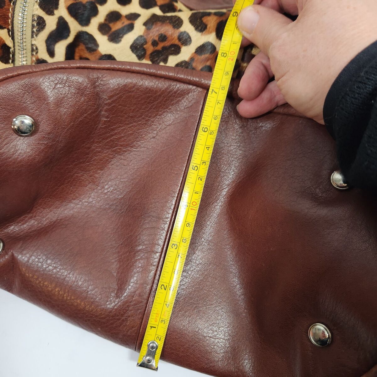 B.makowsky Cow Hair Leopard Cheetah Print Leather Shoulder B.makowsky Cow Hair Leopard Cheetah Print Leather Shoulder