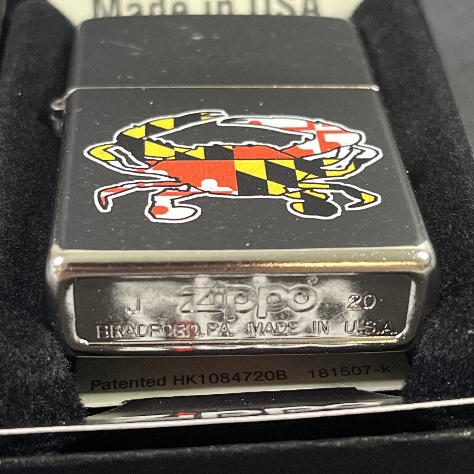 Zippo Maryland Crab Flag (207) 5240 Chrome Lighter in Box New Rare!