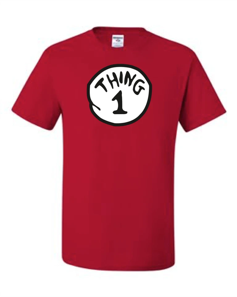 JERZEES Thing 1,2,3,4,5 Red T-Shirt 6 Months To 5XL The Best