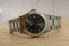 Vin Mens ESQ Movad 300712 Swiss Calendar Watch Gray Dial Steel New Bat 8" 37mm