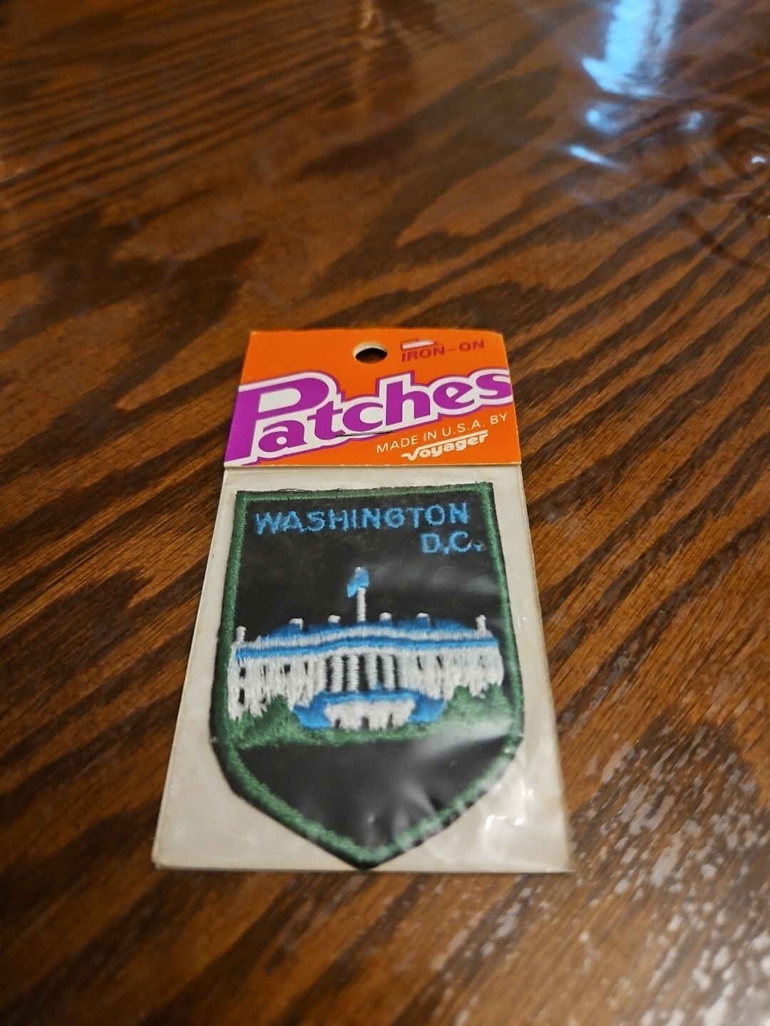 Vintage Washington DC Travel Souvenir Iron-On Patch Featuring White House Voyager Design