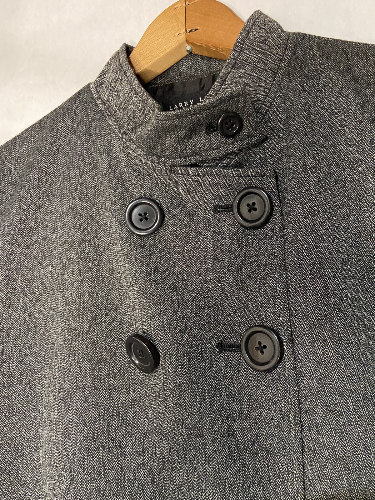 LARRY LEVINE Double Breasted Polyester Stretch Bl… - image 3