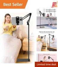 Adjustable Tablet Floor Stand Metal 360-Degree Rotatable for Hands-Free Use