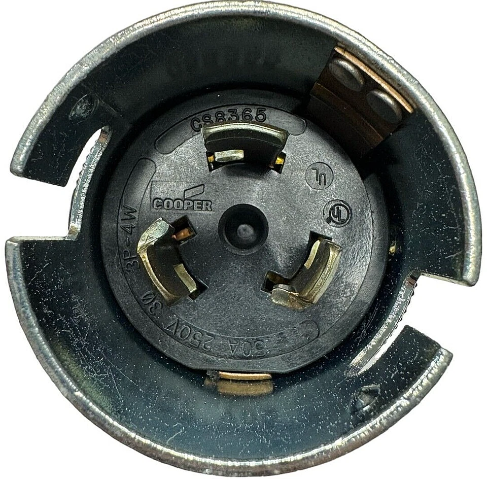 Enchufe de cable de nailon Cooper CS8365N Hart-Lock 3 polos, 4 cables 50A, 250V 3Ø Foto 4 de 4