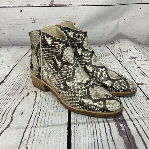Dolce Vita Women's 9.5M Tavin Faux Snakeskin Zip Booties Ankle Boots Excellent