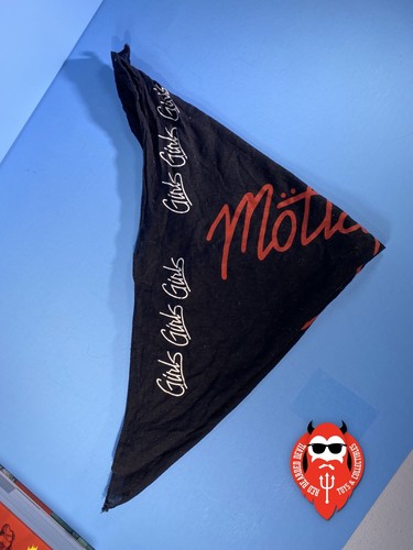 Vintage 1987 MOTLEY CRUE Girls Girls Girls Bandana Headband Banner Tapestry WD08 - Picture 3 of 5
