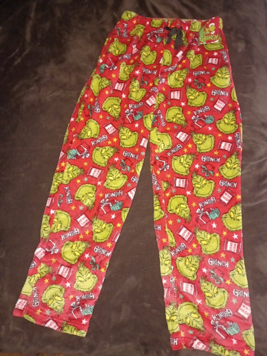 THE GRINCH Red Fleece Lounge Pants Men's PJ's Pajama Pants Size