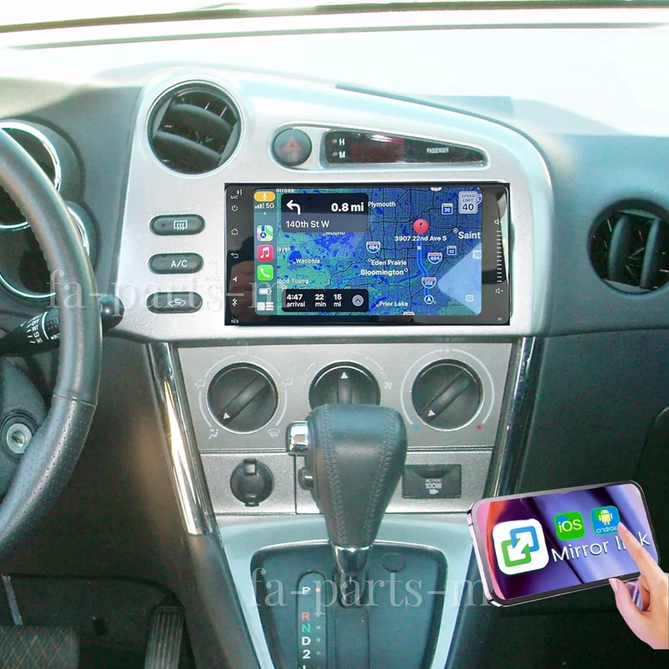 For 2003-2008 Toyota matrix CarPlay 7'' Android 13 Car Stereo Radio GPS Navi FM Foto 4 de 4