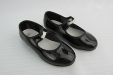 Little Girls Spotlights Size 8 1/2 Black Shiny Dance Tap Shoes