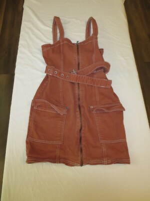 Divided by H&M - Women's  Full Zip Overalls Skirt / Dress Rust / Brown - Sz:XS