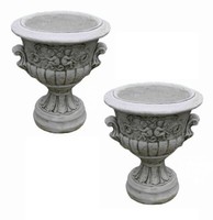 2X Griechische Amphore Pflanzschale BlumenküBel PflanzküBel Blumentopf Steintopf
