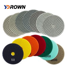 4" Wet Diamond Polishing Pads Sanding and Polishing Tile Stone Marble 7Set