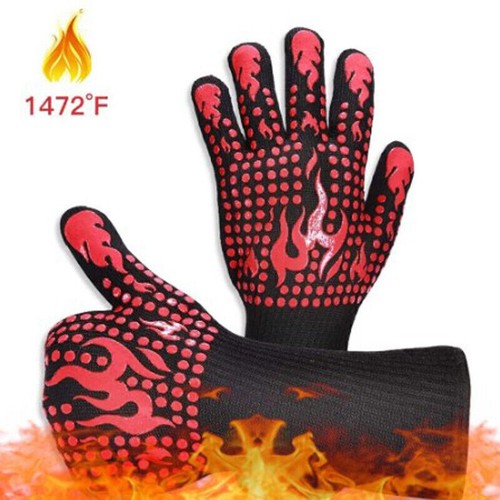 1 Pair Extreme Heat Resistant Mitts Cooking BBQ Grilling Oven Gloves 1472°F - Picture 2 of 11