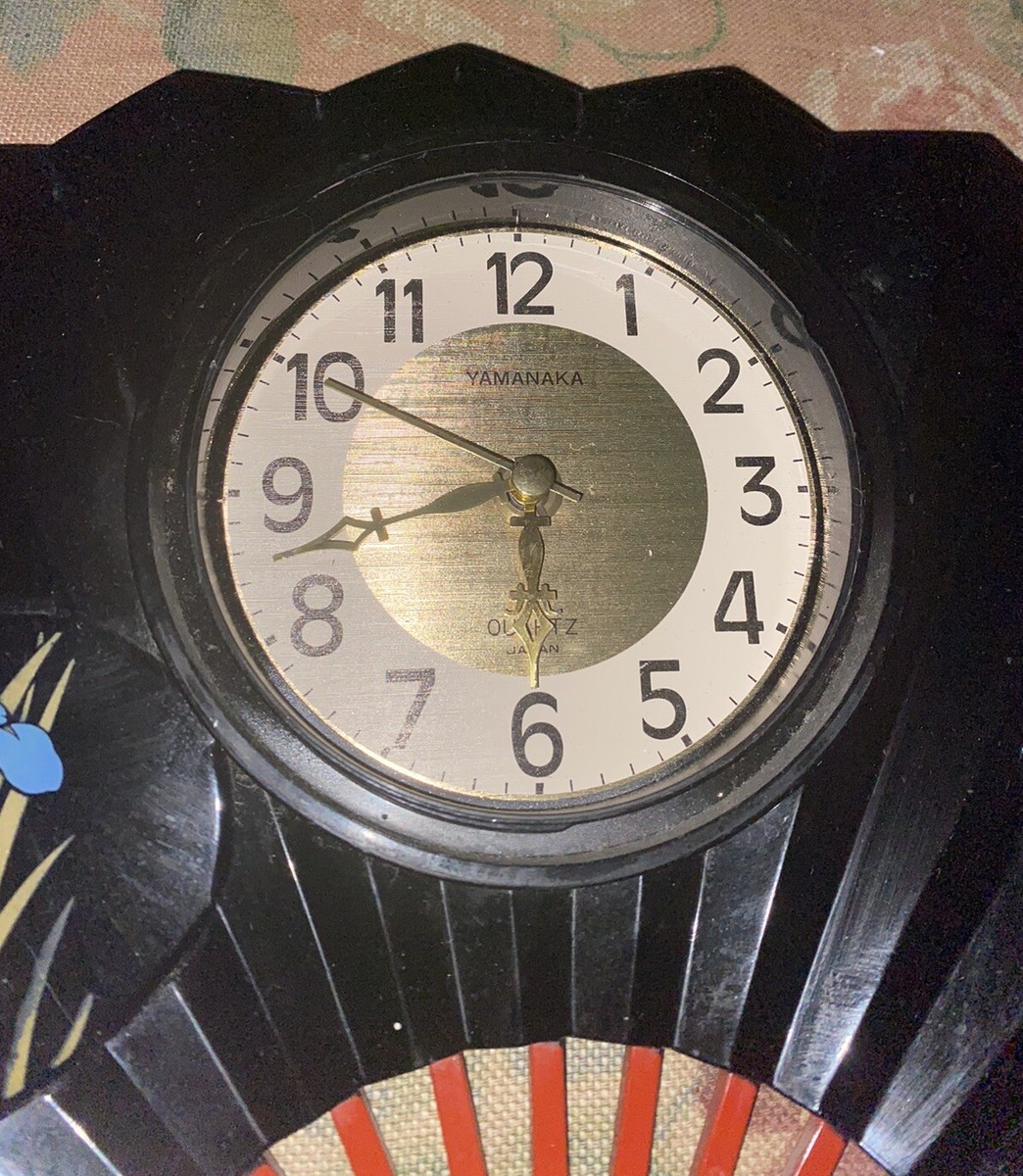 yamanaka QUARTZ Japan 置時計 Vintage Yamanaka Japan Fan Wall Clock Atomic Age Kitsch Mid