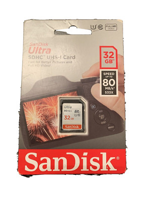 SanDisk 32GB Ultra Class 10 SDHC UHS-I Memory Card Up to 80MB - D2