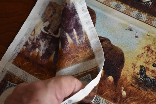 19" Long, African Savanna Animals on Brown & Tan Quilt Cotton, Giordano, N2658 - Picture 4 of 5