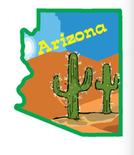 4" arizona cactus bumper sticker decal usa made
