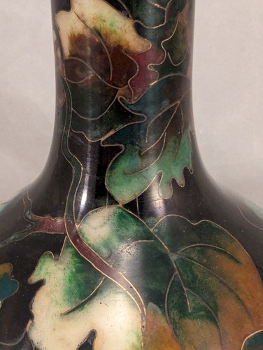 Robert Kuo China Cloison Vase Chinese Cloisonne Grapes Butterfly China - Picture 21 of 24
