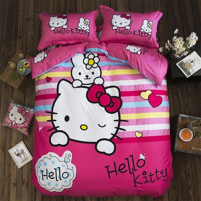 Bedding Sets Cartoon Hello Kitty 4pcs Bed Sheet Cover Pillowcase King Queen Size Bedding Sets Cartoon Hello Kitty 4pcs Bed Sheet Cover Pillowcase King Queen Size