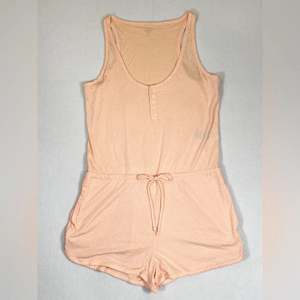 Romper LOVE BY GAP Feminino Estilo de Vida Sem Mangas Bolinhas Paraíso Pêssego Tamanho P - Imagem 2 de 4