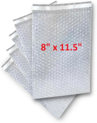 50 Pack 8x11.5 Bubble Pouches Out Bags Wrap Cushioning Self Seal Clear Shipping