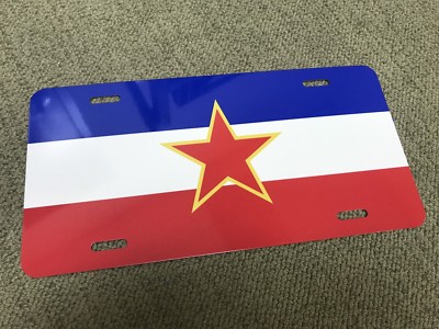 SFRJ YUGOSLAVIA JUGOSLAVIJA display  Flag license plate tag retro