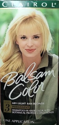 Clairol Balsam Permanent Hair Color 601 Light Ash Blonde New In Box