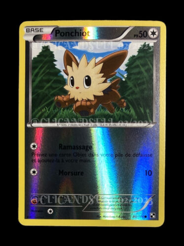 carte Pokémon 80/114 Ponchiot 50 PV - REVERSE Noir & Blanc NEUF FR - Photo 1/1