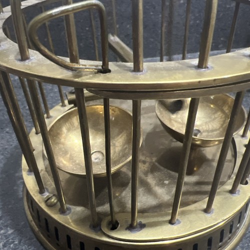 VTG Solid Brass Bird Cage Hanging Swing, Resting Bar & Food Bowls- FREE BIRD! - Picture 13 of 24