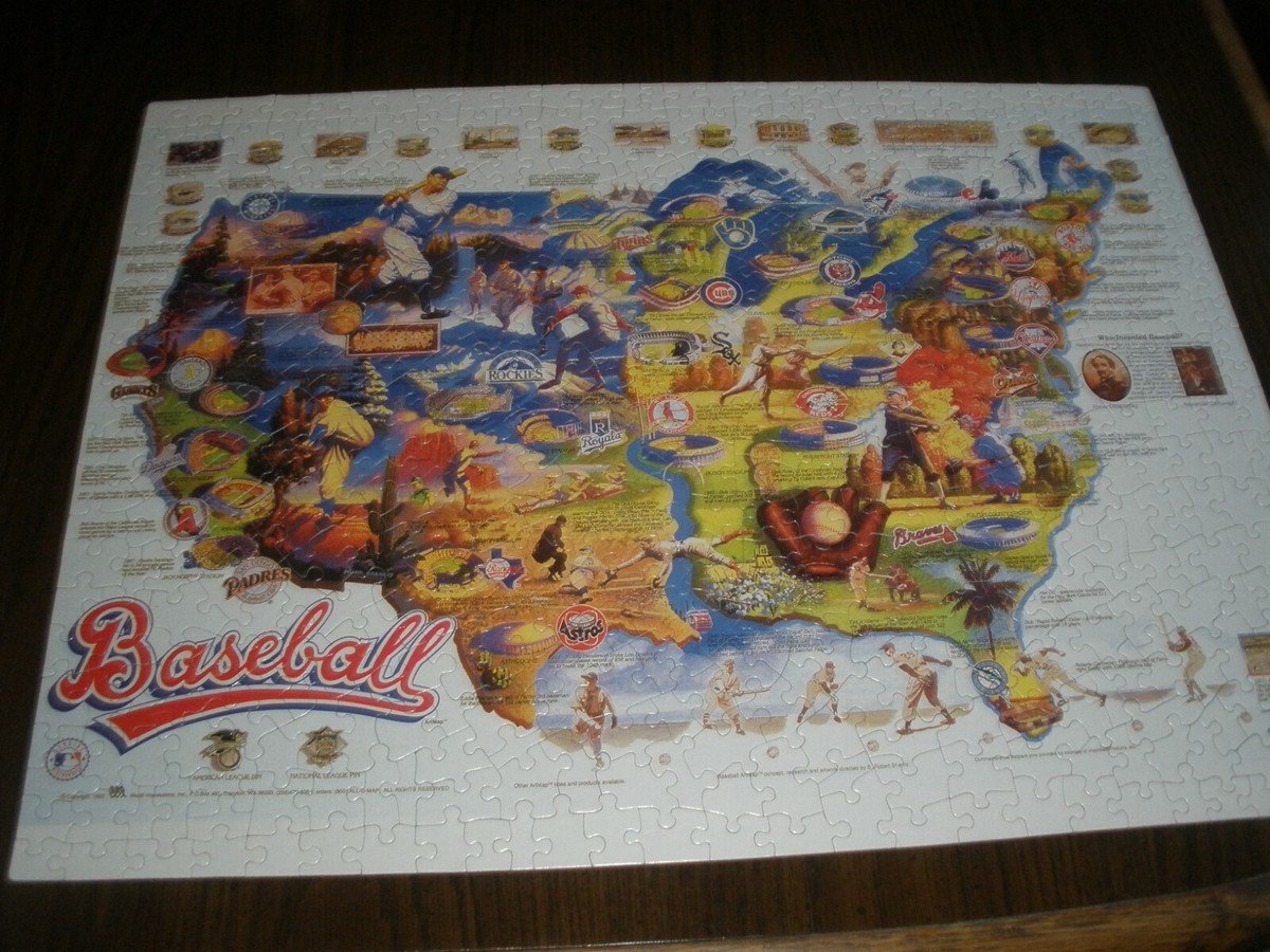 125th ANNIVERSARY　USA BASEBALL MAP パズル MLB USA Baseball Map 500 Piece Jigsaw Puzzle