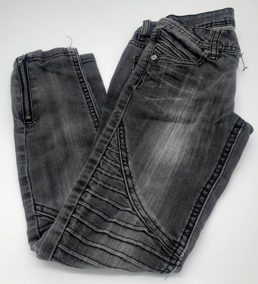 Uproar Jeggings Girls Size 7 Reg Black Cotton Spandex Distressed Skinny Jeans Foto 2 de 4