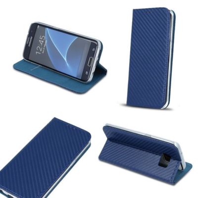 Für Apple iPhone 6 4,7'' Handy Hülle Etui Book Case CARBON Optik Tasche Blau