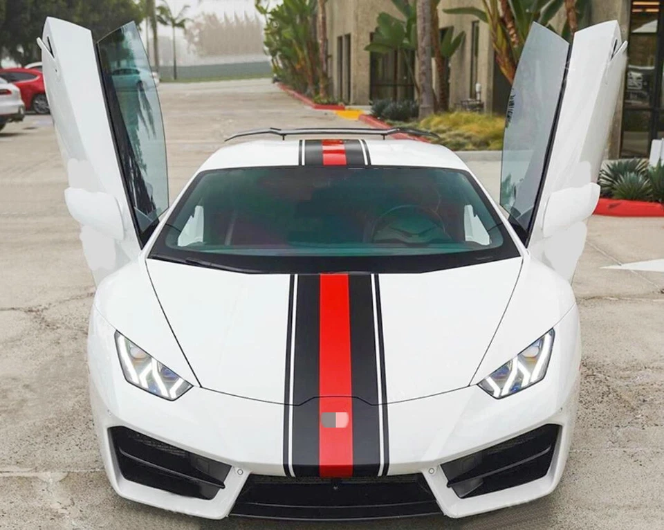 Pegatina gráfica a rayas para techo trasero de carreras para Lamborghini Huracan Aventador Foto 2 de 4