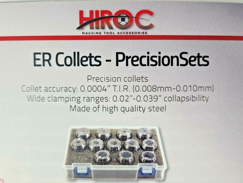 HIROC, 8pc ER20 HIGH PRECISION COLLET SET - 3/32" - 1/2" Y004 - Picture 3 of 5