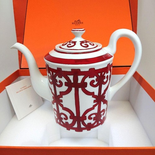 Hermes Guadalquivir Tea Pot Saucer Tableware set of 1 Mint Unused - Picture 2 of 5