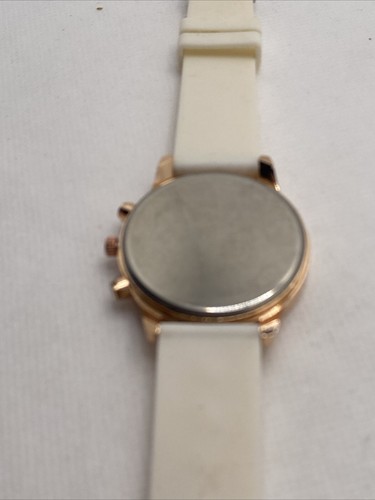 MiGeer Womens Rose Gold Watch White Silicone Band New Battery! - Picture 4 of 5