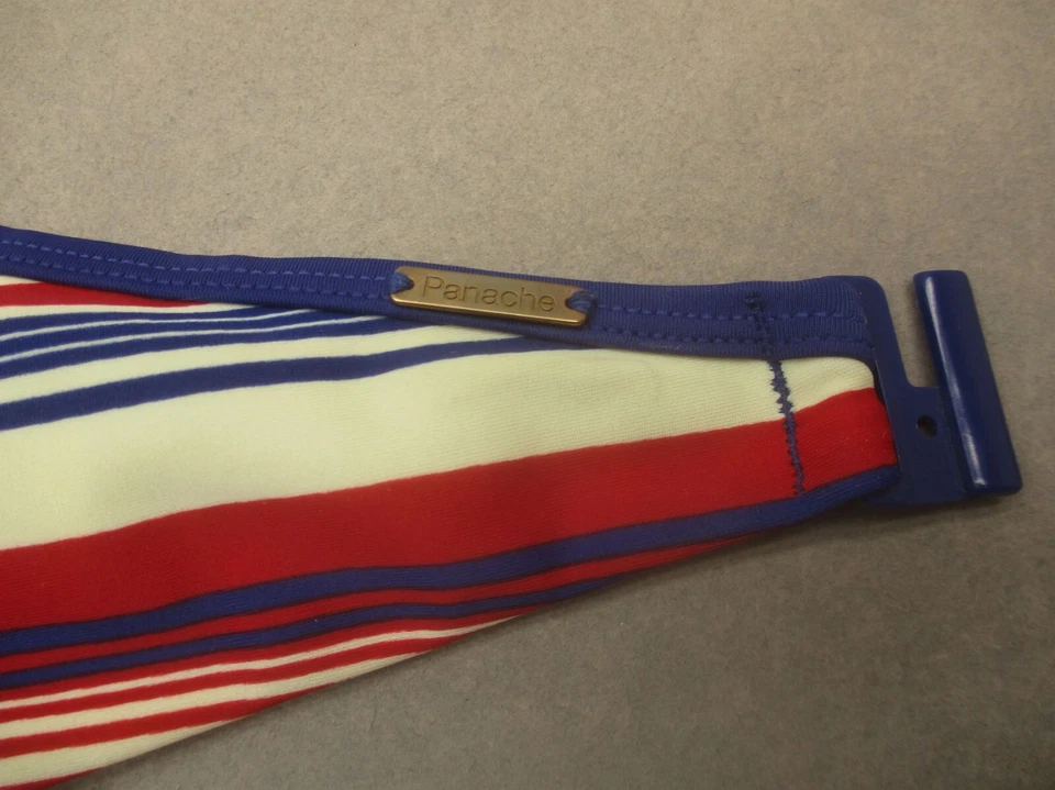 Traje de baño 32E Panache para mujer a rayas forrado con aros cierre trasero bikini top 10F Foto 4 de 4