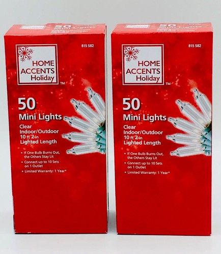 Home Accents Holiday 50 Clear Mini Lights 10' 2" Length Indoor/Outdoor (2 Boxes) - Picture 3 of 3