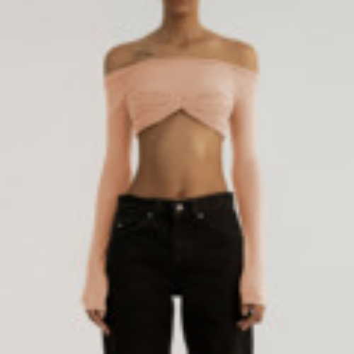Off-Shoulder Shirt for Women New Long Sleeve See-Through Lace Knit Pullover Tops - Afbeelding 30 van 42