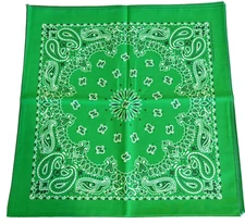 NEW! 10 Lot Dark Green Hav-A-Hank 100% Cotton Paisley Bandanas 21"X21" USA Made