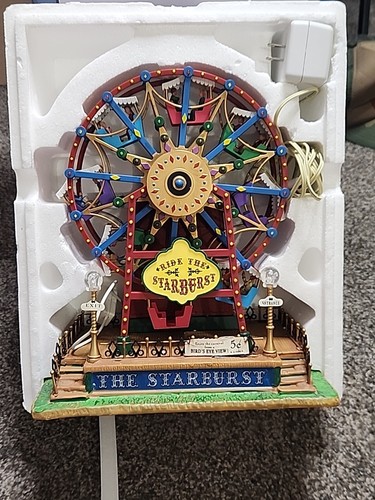 Carole Towne Lemax The Starburst CARNIVAL RIDE Animated Lemax FERRIS WHEEL - Picture 7 of 24