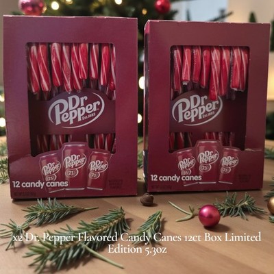 x2 Dr. Pepper Flavored Candy Canes 12ct Box Limited Edition 5.3oz 