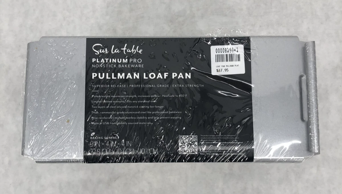 Sur La Table Platinum Professional Pullman Loaf Pan with Lid, 9" x 4" x 4" - New