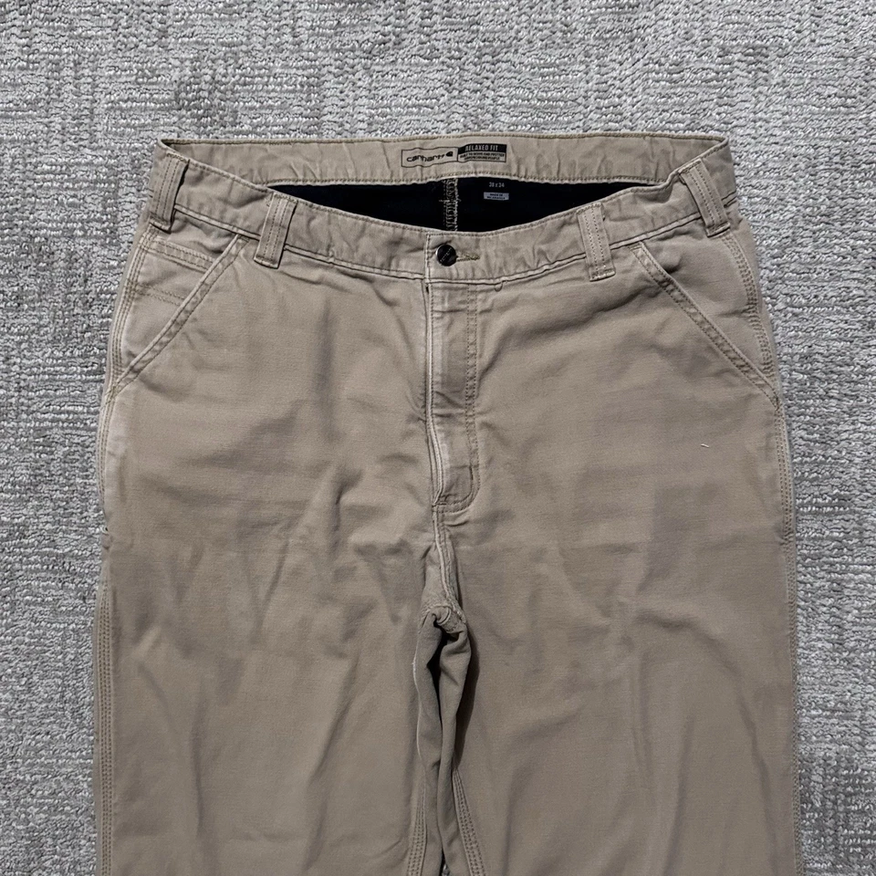 Мужские прочные гибкие брюки Carhartt 34x32 хаки трикотажные рабочие брюки с подкладкой плотник - Изображение 2 из 4