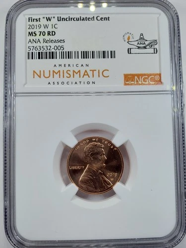 2019 W 1C UNCIRCULATED LINCOLN CENT NGC MS70 RD ANA RELEASE LABEL