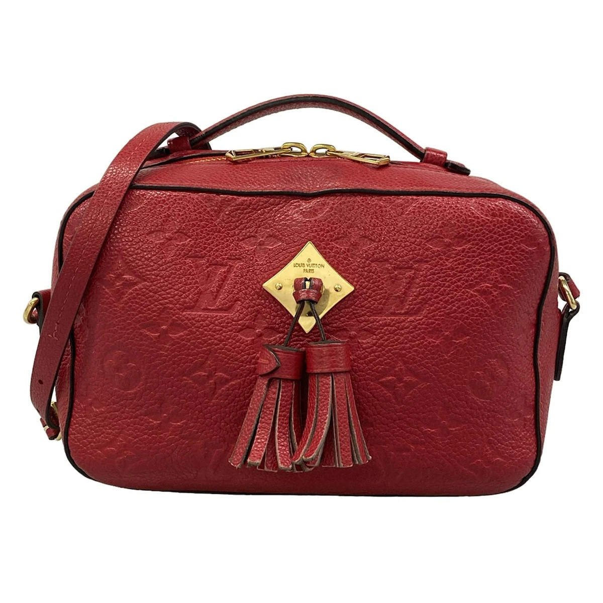Louis Vuitton Saintonge Monogram Empreinte Shoulder Bag M44606 Scarlet Monogram