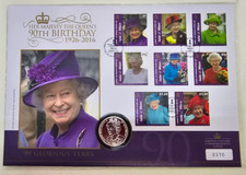 2016 Isle of Man Elizabeth II 90th Birthday Silver-Plated Medallic Stamp Cover