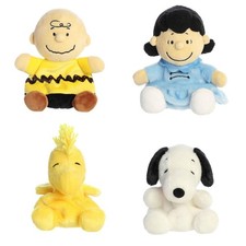 Aurora  Palm Pals  Peanuts 5 Inch Stuffed Animal Bundle, Charlie Brown, Lucy, Sn