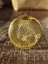 Keepsake Ornament Gold Tone Brass Mesh Scented Potpourri Ball, 6 available 