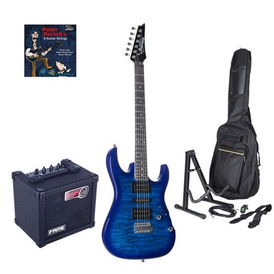 Ibanez E-Gitarren Set, GRX70QA-TBB, Transparent Blue Burst, inklusive